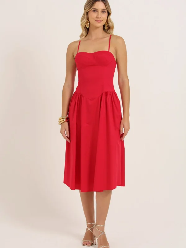 Vestido Alcinha Saia Franzida